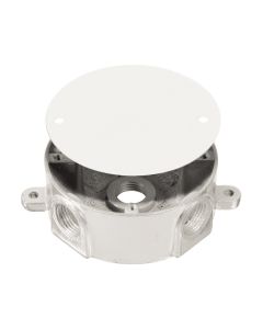Boite Ronde Étanche avec Couvercle 1/2"  Blanc