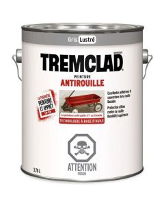 Tremclad Oil Based Rust Paint - Gloss - Grey - 3.78 l