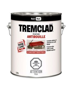 Peinture antirouille à base d'huile Tremclad, fini mat, noir, 3,78 l