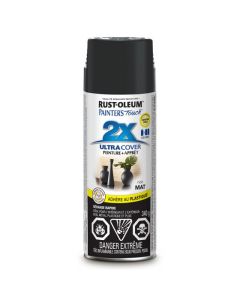 Peinture en aérosol Ultra Cover 2X, intérieur/extérieur, mat, noir, 340 g