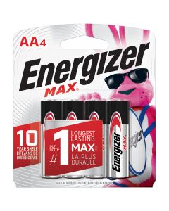 Piles alcalines AA Energizer Max, paquet de 4