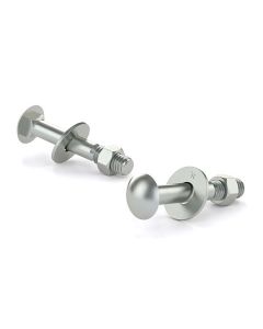 Carriage Bolt with Nut and Washer, Pan Head - Zinc Zinc 1/4"x4" (5)