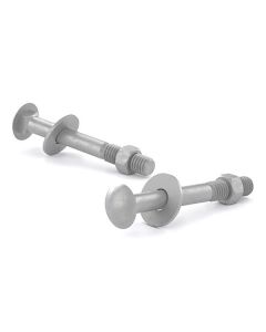 Carriage Bolt, Nut + Washer, Pan Head -Galvanized Steel - 3/8"x2-1/2" (4)