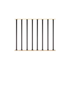 Paquet de 10 barreaux Estate de 26 po en aluminium, noir Carré