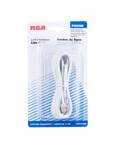 Modular Line Cord with Connections - 7' - White