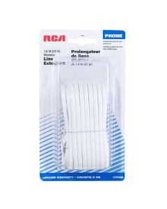 Cordon de raccord pour téléphone, 25', blanc