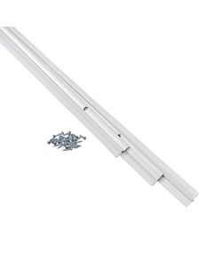 2X 82'' + 36'' Top & Sides Door Seal Aluminum & Vinyl Kit White