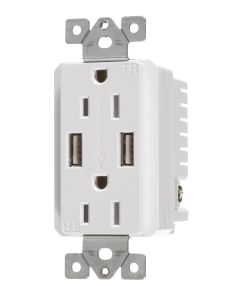 Chargeur USB 15AM-125V Blanc
