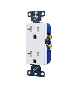 Prise double inviolable. 20 Amp, 2 pôles, 3 fils, 125V/AC
