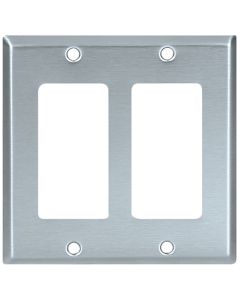 Decorator Wall Plate - 2-Gang - Standard - Stainless Steel
