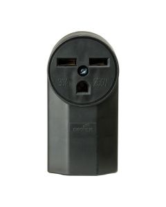 Receptacle Surface - 2-Pole - Phenolic - 30 A - 250 V - Black