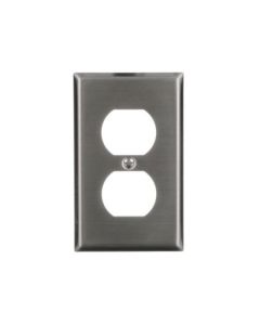 Plaque pour prise double acier inox