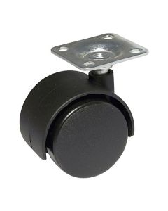 Roulette jumelée 1-9/16" plaque noir