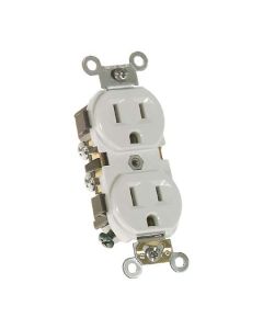 Prise double 15A Blanc