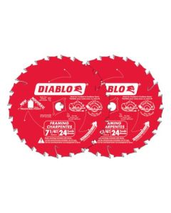 Circular Blade Framing 7-1/4" X 24T Pack of 2 - D0724PX