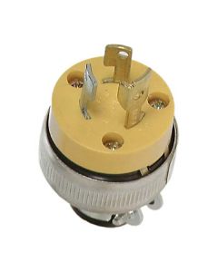 Bipolar plug. 15 A. 125 V. 3 wires, 2 poles Yellow
