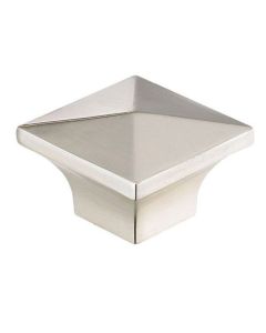 Square Brushed Nickel Contemporary Metal Knob