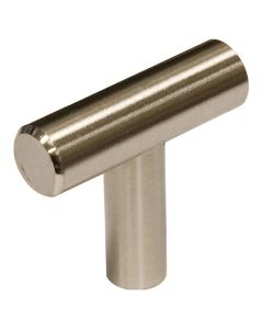 Bouton contemporain en acier Washington, nickel brossé, 40mm