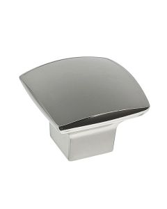 Bouton contemporain en métal nickel poli