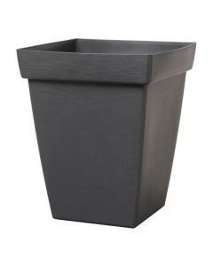Pot carré en bambou, 11" x 11" x 13,81", Ardoise