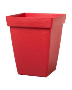 Pot carré en bambou, 11" x 11" x 13,81", Rouge