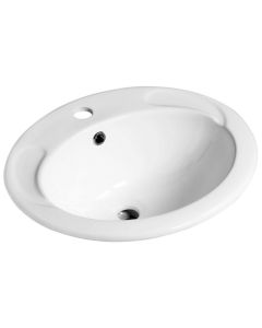 Lavabo encastré, oval, 22 5/8" x 17 5/16", porcelaine vitrifiée, super-blanc