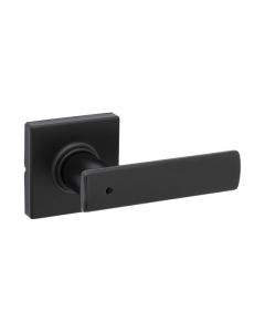 Breton Square Rose Privacy Levers - Matte Black