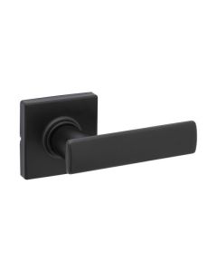 Breton Square Rose Passage Levers - Matte Black