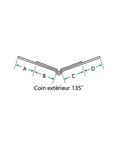 Coin Extérieur Papier 135 deg Platinum 8' "PG1OX"