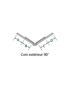Coin Extérieur Papier 90 deg Platinum 10' x 1-1/2"  "PG1UX"