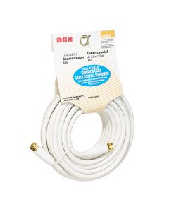 Câble coaxial RG6, 25', blanc