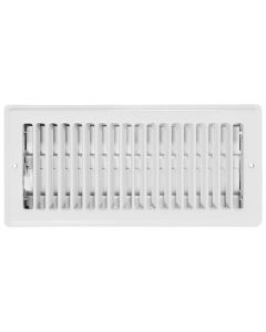 Registre à plancher, blanc, 4" x 10"