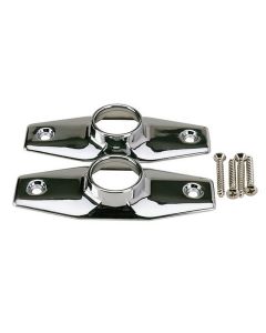Shower rod flange long chrome