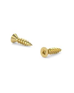 Brass-Plated Wood Screw, Flat Head, Square Drive #6x5/8" (20)