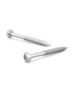 Vis à bois zinguée, tête ronde, embout carré, filet régulier #10x2-1/2" (7)