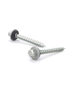 Zinc Plated Metal screw, Hex Head w/ Steel & Neoprene Washer #9x1-1/2" (400)