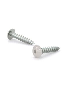 Metal Screw, White Truss Head, Square, Self-Tapping, Type A, #8x5/8" (10)