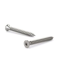 Vis métal en acier inox, plate, carré, filet auto-taraudeur - #14x1-1/2" (2)