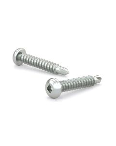 Zinc Plated Metal Screw, Pan, Square, Self-Tapping Thread #8x3/4" (10)