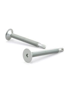 Vis métal zinguée, tête plate large, carré, filet auto-taraudeur #10x3/4" (8)