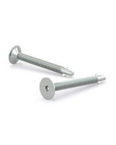 Zinc Plated Metal Screw, Wafer Head, Square, Self-tapping Thread #12x3" (2)
