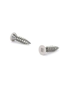 Wood Screw, Flat White Head, Square Drive, Regular Thread #8x1-1/4" (8)
