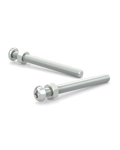 Vis machine-écrou zinc, quadrex, ronde, 1/4-20, pointe type B, 1/2" (8)