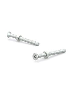 Zinc Plated Machine Screw w/ Nut, Flat, Quadrex, 10-24, B Point, 3-1/2" (4)