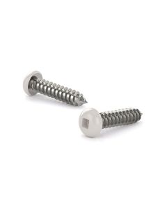 Vis métal-acier inox, ronde blanche, carré, filet a-taraudeur - #8x3/4" (6)