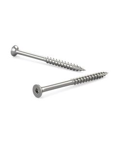 Vis bois traité, acier inox, t.trompette, carré, gros filet #8 x 2" (100)