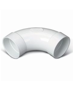 Coude 90 Deg. pour aspirateur centrale en PVC Blanc.