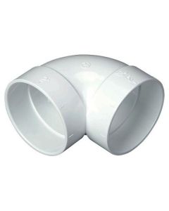 Short Elbow 90 Deg. 2" PVC White For Central Vacuum
