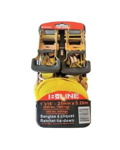 Ratchet Strap 1" x 16' - 3000lb - 2-Pack