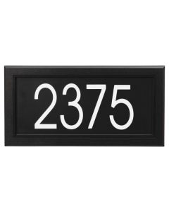 Plaque d'adresse en PVC, 15 1/2" x 8", noir et blanc